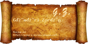 Gömöri Zorán névjegykártya